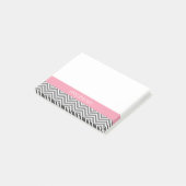 Pastel Roze en Grijze Chevrons Aangepaste naam Post-it® Notes (Schuin)