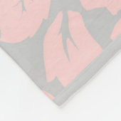 Pastel Roze en grijze Floral Fleece Deken (Hoek)