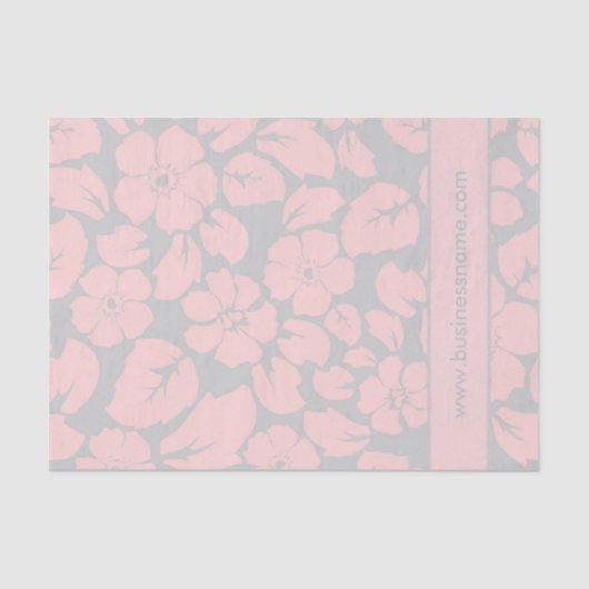 Pastel Roze en Grijze Floral Tissuepapier (Voorkant)