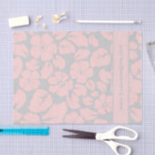 Pastel Roze en Grijze Floral Tissuepapier (Craft)