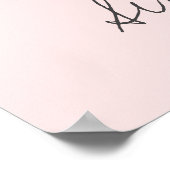 Pastel roze en grijze moderne planten poster (Hoek)