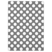 Pastel roze en grijze pooldots met aangepast monog klembord (Achterkant)