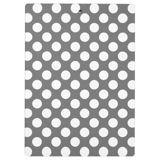 Pastel roze en grijze pooldots met aangepast monog klembord (Achterkant)