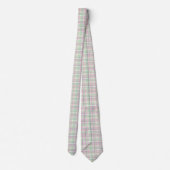 Pastel roze en groen geplakt Tartan Gingham Patroo Stropdas (Achterkant)