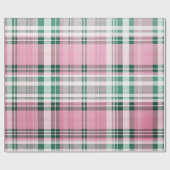 pastel roze en groen geruite cadeaupapier (Vlak)