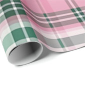 pastel roze en groen geruite cadeaupapier (Rol Hoek)