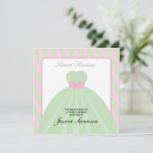 Pastel Roze en Groen Min Git Sweet Sixteen Kaart (Staand voorkant)