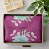 Pastel Roze en Groene Floral Bouquet op Magenta Te Tissuepapier (Geschenk)