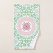 Pastel Roze en Groene Mandala Bad Handdoek (Handdoek)