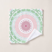 Pastel Roze en Groene Mandala Bad Handdoek (Wasdoekje)