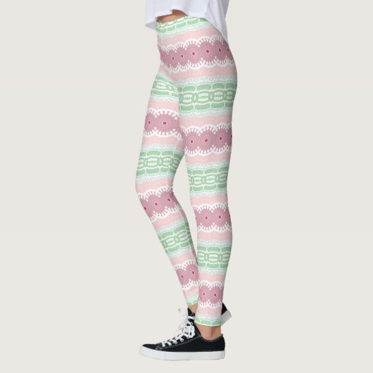 Pastel Roze en Groene Mandala Leggings (Links)