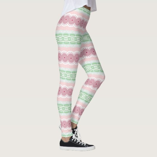 Pastel Roze en Groene Mandala Leggings (Rechts)