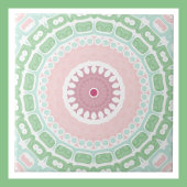 Pastel Roze en Groene Mandala Tegeltje