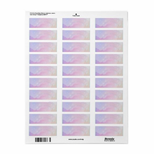 Pastel Roze en het Etiket van het Adres van de Ter (Full Sheet)
