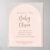 Pastel Roze en Koperbruin Gebed voor Baby Sign Poster (Voorkant)