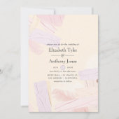Pastel Roze en Lavendel Verfspatten Bruiloft Kaart (Voorkant)