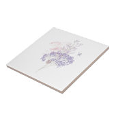 Pastel Roze en Lavendel Wildflower Vlinder Tegeltje (Zijkant)