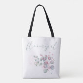 Pastel Roze en licht Sage Green gebladerte Tote Bag (Achterkant)