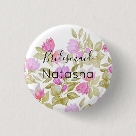 Pastel roze en Lila Waterverf Ronde Button 3,2 Cm