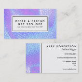 Pastel roze en lila zeemeermin schaal referral kaa (Voorkant / Achterkant)