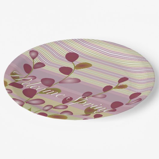 Pastel Roze en Mauve Papieren Bordje (Gekanteld)