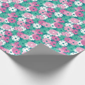 Pastel roze en minitroogkleurige pickleball cadeaupapier (Hoek)