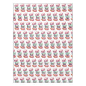 Pastel Roze en Mint Groene Macaron Cookies Thema Tafelkleed (Voorkant)