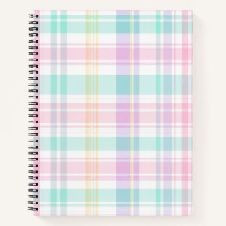 Pastel Roze en Mint Plaid Notitieboek