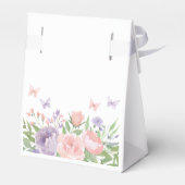 Pastel Roze en Paarse Bloemvlinder Bedankdoosjes (Achterkant)