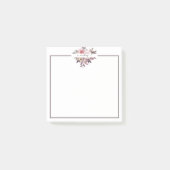 Pastel roze en paarse floraal gepersonaliseerd post-it® notes (Voorkant)