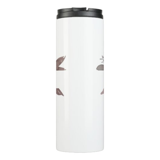 Pastel roze en paarse floraal gepersonaliseerd thermosbeker (Achterkant)