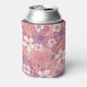 Pastel Roze en Paarse Floral Blikjeskoeler (Blikje Achterkant)