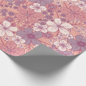 Pastel Roze en Paarse Floral Cadeaupapier (Hoek)