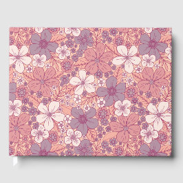Pastel Roze en Paarse Floral Gastenboek