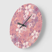 Pastel Roze en Paarse Floral Grote Klok (Hoek)
