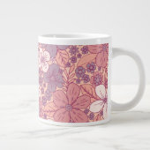 Pastel Roze en Paarse Floral Grote Koffiekop (Rechts)