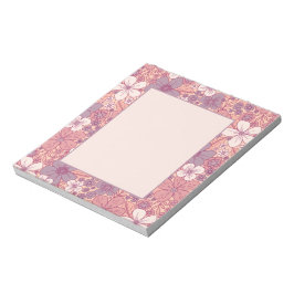 Pastel Roze en Paarse Floral Notitieblok