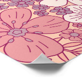 Pastel Roze en Paarse Floral Poster (Hoek)
