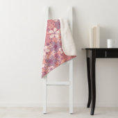 Pastel Roze en Paarse Floral Sherpa Deken (In situ)