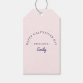Pastel Roze en Paarse Galentines Day Gift Labels Cadeaulabel (Voorkant)