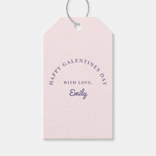 Pastel Roze en Paarse Galentines Day Gift Labels Cadeaulabel (Voorkant)