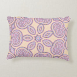 Pastel Roze en Paarse Kaleidoscoop Patroon Accent Kussen