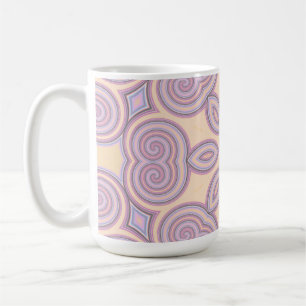 Pastel Roze en Paarse Kaleidoscoop Patroon Koffiemok