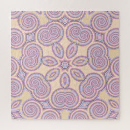 Pastel Roze en Paarse Kaleidoscoop Patroon Legpuzzel