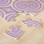 Pastel Roze en Paarse Kaleidoscoop Patroon Legpuzzel (Zijkant)