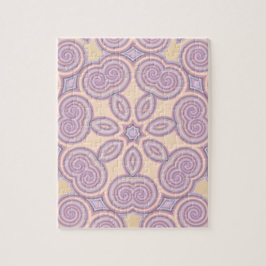 Pastel Roze en Paarse Kaleidoscoop Patroon Legpuzzel (Verticaal)