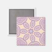 Pastel Roze en Paarse Kaleidoscoop Patroon Magneet (Voorkant / Achterkant)