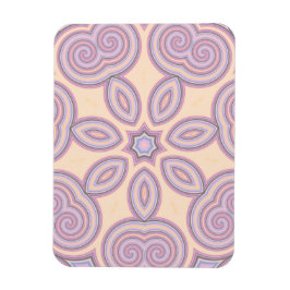 Pastel Roze en Paarse Kaleidoscoop Patroon Magneet