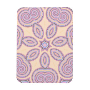 Pastel Roze en Paarse Kaleidoscoop Patroon Magneet