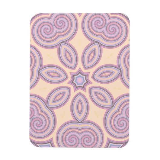 Pastel Roze en Paarse Kaleidoscoop Patroon Magneet (Verticaal)
